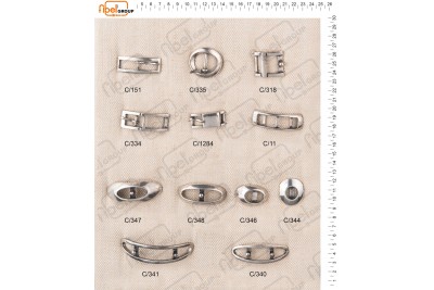 Fibbie piccole e morsetti calzatura